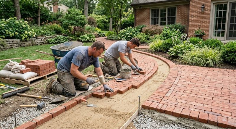 Brick Hardscape Installation in Burlington, VT